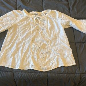 White Lace‎ Women's Boat Neck Top size Medium